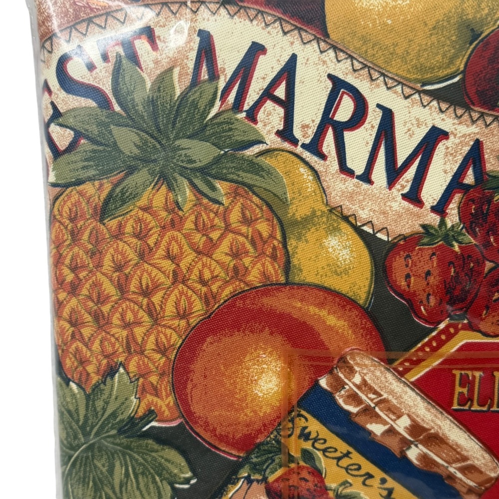 Town & Country Round Vinyl Tablecloth Multicolor 60" Fruit Jam Print Cottagecore - Picture 2 of 7